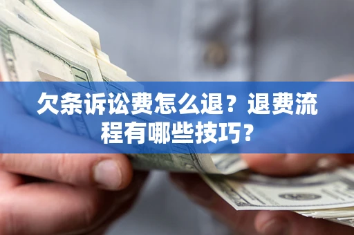 北京欠条诉讼费怎么退？退费流程有哪些技巧？